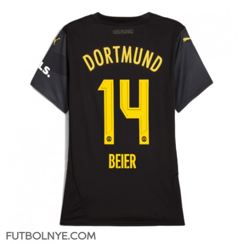 Camiseta Borussia Dortmund Maximilian Beier #14 Visitante Equipación para mujer 2024-25 manga corta